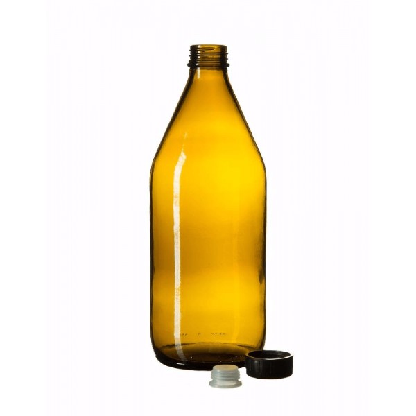 Бутылка стекл. темная оливковая 1,0 л БВ-1-1000 с крышкой, прокладкой ГОСТ Р 51477-99