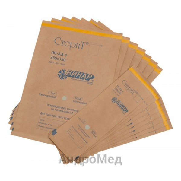 Пакеты бумажные самоклеящиеся "СтериТ®" 250х320 мм (100 шт/уп)
